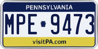 PA license plate MPE9473