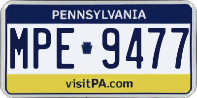 PA license plate MPE9477
