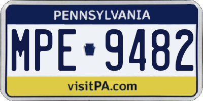PA license plate MPE9482