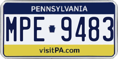 PA license plate MPE9483