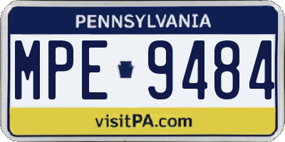 PA license plate MPE9484