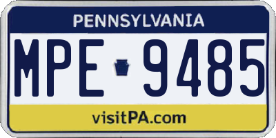 PA license plate MPE9485