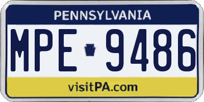 PA license plate MPE9486