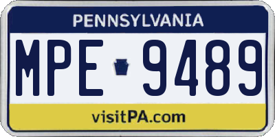 PA license plate MPE9489