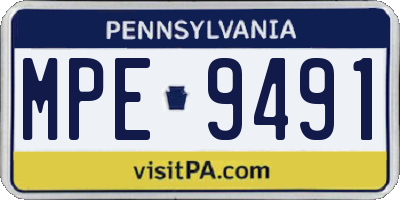 PA license plate MPE9491
