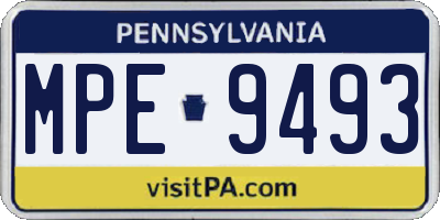 PA license plate MPE9493
