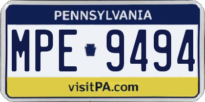 PA license plate MPE9494