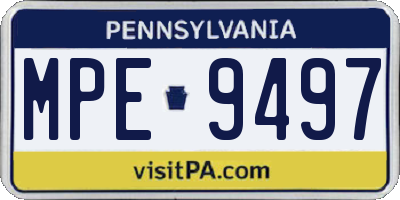 PA license plate MPE9497