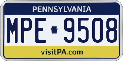 PA license plate MPE9508