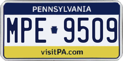 PA license plate MPE9509