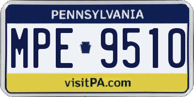 PA license plate MPE9510