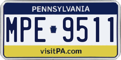 PA license plate MPE9511