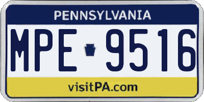 PA license plate MPE9516