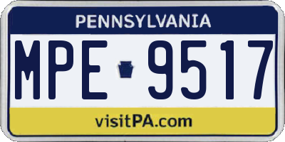 PA license plate MPE9517