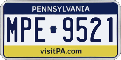 PA license plate MPE9521