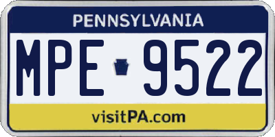 PA license plate MPE9522