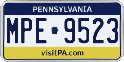 PA license plate MPE9523