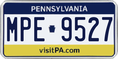 PA license plate MPE9527