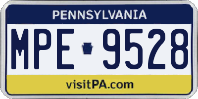 PA license plate MPE9528