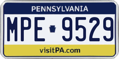 PA license plate MPE9529