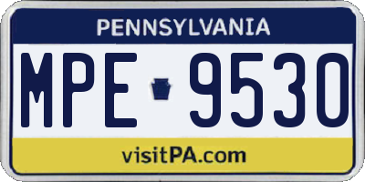 PA license plate MPE9530