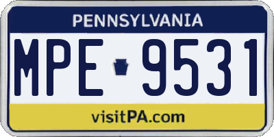 PA license plate MPE9531