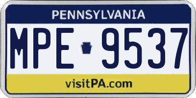 PA license plate MPE9537