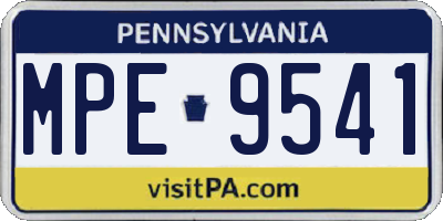 PA license plate MPE9541