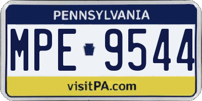 PA license plate MPE9544