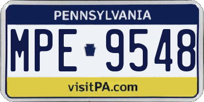PA license plate MPE9548
