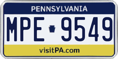 PA license plate MPE9549