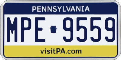 PA license plate MPE9559