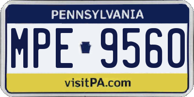 PA license plate MPE9560