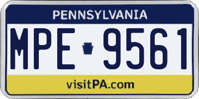 PA license plate MPE9561