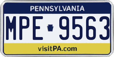 PA license plate MPE9563