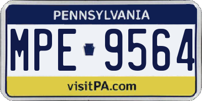 PA license plate MPE9564