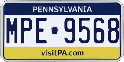 PA license plate MPE9568