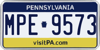 PA license plate MPE9573