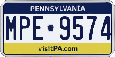 PA license plate MPE9574