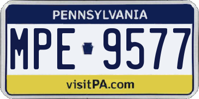 PA license plate MPE9577