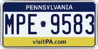 PA license plate MPE9583