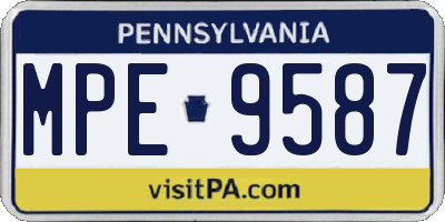 PA license plate MPE9587