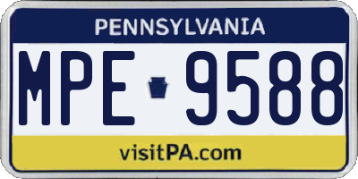 PA license plate MPE9588