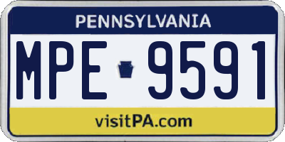 PA license plate MPE9591