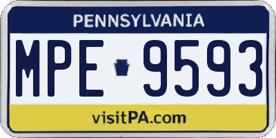 PA license plate MPE9593