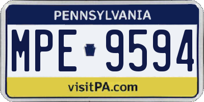PA license plate MPE9594