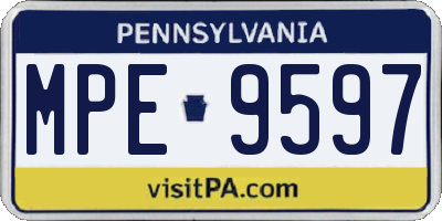 PA license plate MPE9597