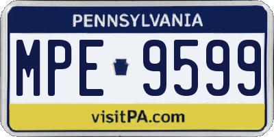 PA license plate MPE9599