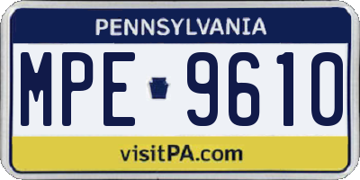 PA license plate MPE9610