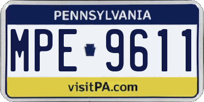 PA license plate MPE9611